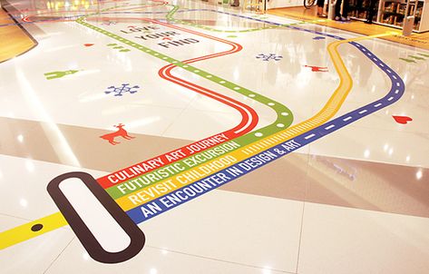 K11 Design Store Xmas 2012 by Ken Lo, via Behance Floor Signage, Hospital Signage, Floor Graphics, Directional Signage, Navigation Design, Kindergarten Design, Wayfinding Design, Wayfinding System, Environmental Graphic Design