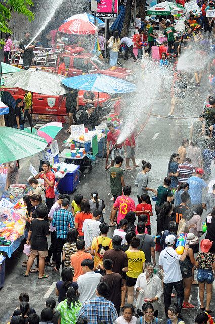 Songkran Celebrations 2013 | Crowds celebrating Songkran in … | Flickr Songkran Festival Thailand, Thailand Songkran, Songkran Thailand, April 13, Southeast Asia, Dream Big, Bangkok, Places To Travel, Times Square