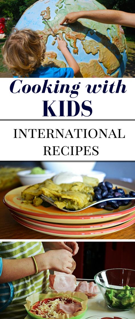 Travel Without Leaving Home - International Recipes - Cooking with Kids is a great opportunity to spend time together and learn more about the world around us and makes learning geography fun Cooking With Kids Easy, Preschool Cooking, Kids Cooking Recipes, Cooking Classes For Kids, Cooking Club, Cooking Lessons, Baking With Kids, Little Family, Leaving Home