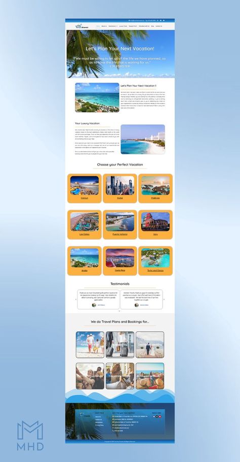MHD | Website Design and Development | WordPress Website Website Home Page, Affiliate Website, Freelance Jobs, Custom Web Design, Web Layout Design, Travel Website, Web Layout, Travel Packages, The Client