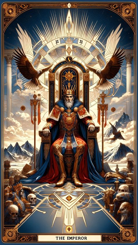 Uncover the essence of leadership and authority with the Emperor tarot card. This powerful symbol stands for structure, control, and paternal influence, guiding decision-making with its commanding presence. Ideal for anyone delving into tarot for insights on stability, power, and disciplined rule. The Emperor Dark Verse, Tarot Card Phone Wallpaper, Emperor Wallpaper, The Emperor Tarot Card, Emperor Tarot Card, Emperor Tarot, The Emperor Tarot, Spirit Science, The Emperor