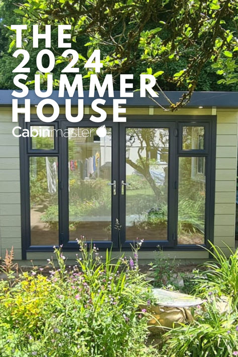 summer house in marley board cladding designed and installed by Cabin Master in Nottingham. The garden is natural and green Summer House Interior Ideas, Summer House Ideas, Summerhouse Ideas, Summer House Interiors, Houses Uk, Garden Houses, Garden Rooms, Ideas Garden, The Cabin