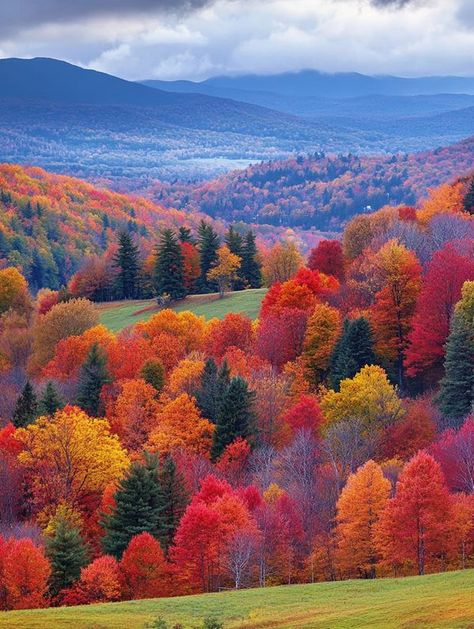 Green Mountains Vermont, Fall Landscape Photography, Beautiful Nature Wallpaper Hd, Green Mountains, Beautiful Landscape Photography, Autumn Scenery, Green Mountain, Fall Pictures, Beautiful Nature Wallpaper