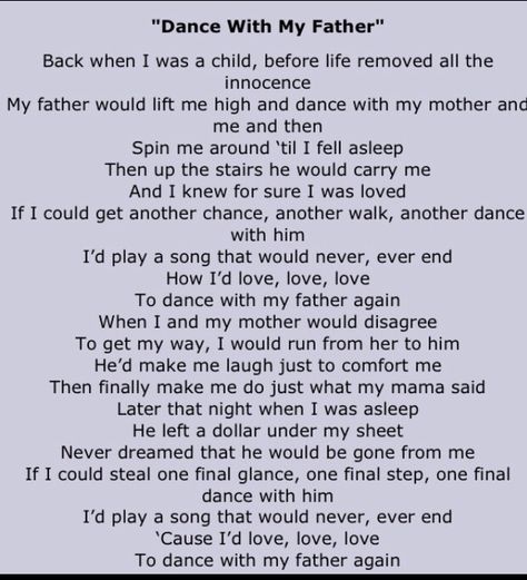 ❤Dance with my father ❤ Luther Vandross Lyrics Like My Father Lyrics, Dance With My Father Again, Luther Vandross Songs, Dance With My Father, Children Songs, Great Song Lyrics, Luther Vandross, Dance With You, Inspirational Quotes God