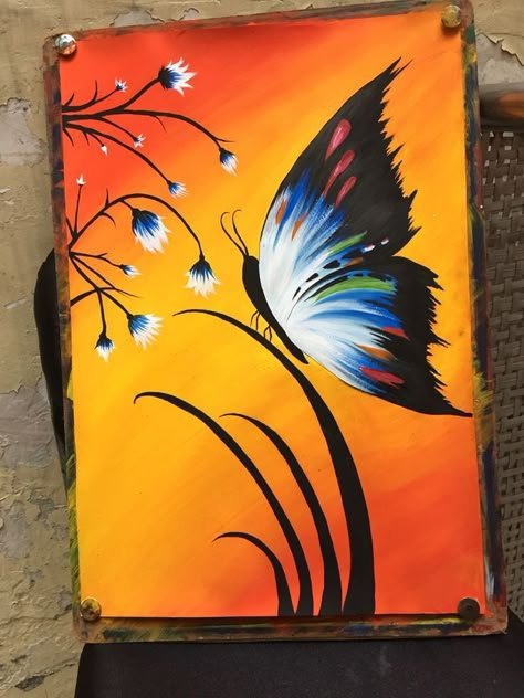 Outstanding Painting, Sunset Canvas Painting, Oil Pastel Drawings Easy, Whimsical Art Paintings, Butterfly Art Painting, Canvas Drawing, Simple Canvas Paintings, Beautiful Art Paintings, Oil Pastel Art