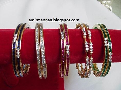 http://2.bp.blogspot.com/-_Vg4ZGXc4Cc/UfE8-q1f_sI/AAAAAAAAmOg/gGEAQ8Wagi8/s1600/Fa+Mannan-Ruby-And-Diamond-Gold-Bangles-And-Breclete-Fashion... Ruby Bangles Gold, Ruby Diamond Bangles, Ruby Bangles Indian, Emerald Bangles, Plain Gold Bangles, Ruby Bangles, Ladies Bangles, Gold Pearl Jewelry, Diamond Bangles