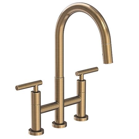 East Linear - Kitchen Bridge Pull-Down Faucet - 1500-5463 - || Newport Brass Newport Brass Kitchen Faucet, Bridge Faucet Kitchen, Linear Kitchen, Bridge Faucet, Design Stage, Square Kitchen, Faucet Kitchen, Brass Kitchen Faucet, Newport Brass