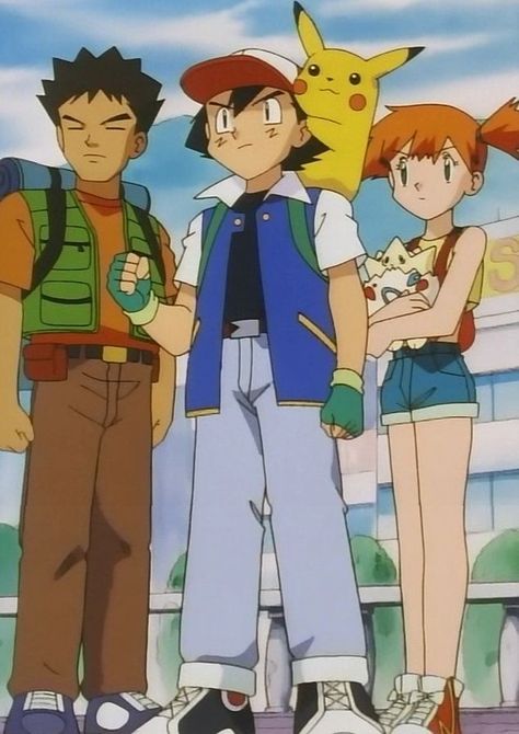 Ash And Misty Wallpaper, Pokemon Ash Friends, Brock And Misty Costume, Pokemon Ash Misty And Brock, Ash Brock And Misty, Ash And Misty Costume, Brock Pokemon Costume, Togepi Wallpaper, Misty And Togepi