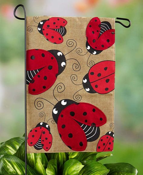 Garden Flag Garden Flags Ideas, Flag Diy, Ladybug Garden, Burlap Garden Flags, Garden Bugs, Lakeside Collection, Ltd Commodities, Lawn Decor, House Flags