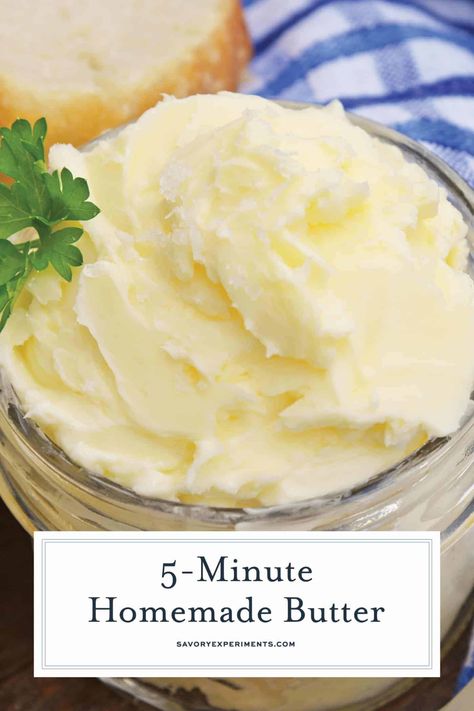 Homemade Butter in 5 Minutes! - How to Make Butter - Homemade Butter Recipe is ready in 5 minutes using your blender, heavy cream, ice water and salt. You'll wonder why you never made butter at home before!  #homemadebutter Dollar Dinners, Butter Recipes Homemade, Diy Butter, Butter At Home, Making Butter, Whipped Butter, Country Magazine, 5 Dollar, America's Test Kitchen Recipes