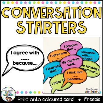 Conversation Starters {Accountable Talk Stems} Accountable Talk Stems, Academic Conversations, Accountable Talk, Student Collaboration, Turn And Talk, Math Journal, Math Talk, Conversation Skills, Math Groups