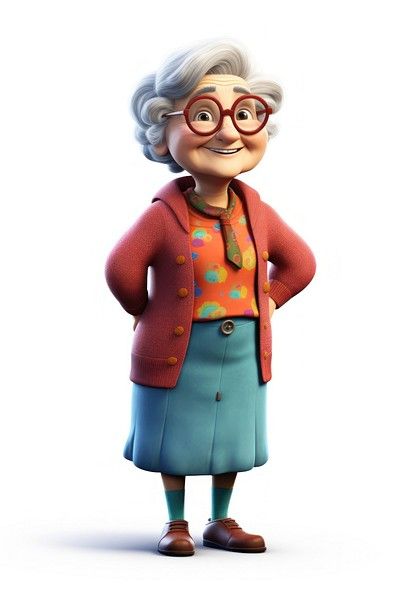 Grandmother Cartoon Images, Grandmother Cartoon, Happy Old People, Cartoon Grandma, Cute Grandma, Cartoons Dp, Glasses White, Cartoon Smile, Clothes Embroidery Diy