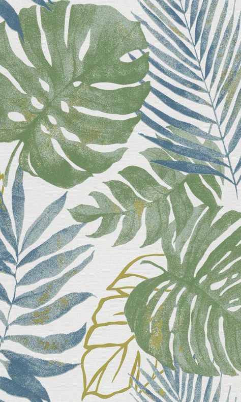 Wallpaper Hijau, Wonderland Decor, Wallpaper Estetika, Pastel Design, Tropical Background, Plant Background, Whatsapp Wallpaper, Tropical Leaf Print, Tropical Wallpaper