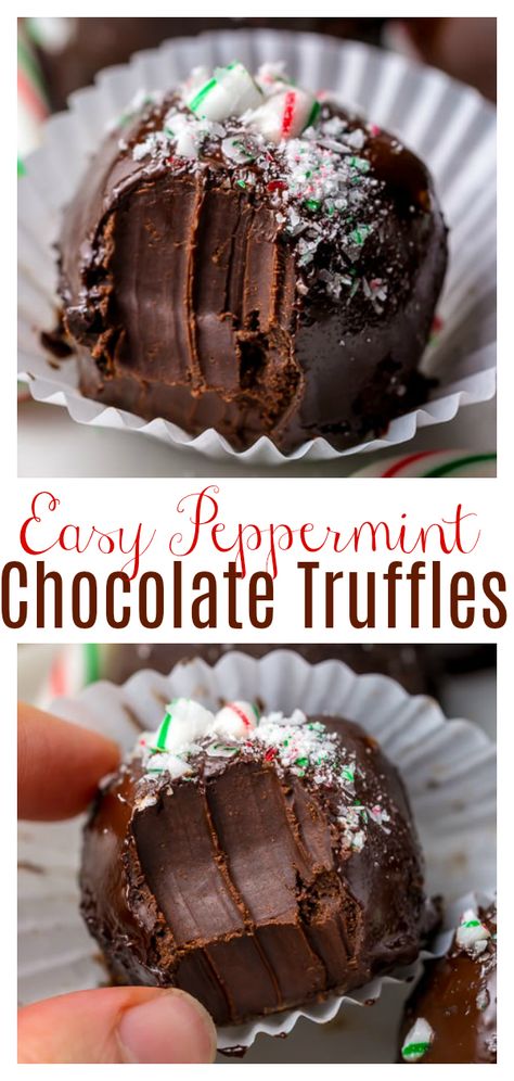 Truffles Christmas, Truffle Recipe Christmas, Christmas Truffles, Homemade Truffles, Dessert Truffles, Baker By Nature, Peppermint Chocolate, Christmas Baking Recipes, Candy Truffles