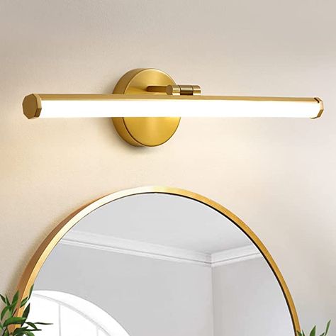 KAISITE Bathroom Light Fixture Over Mirror - Gold Vanity Light Fixture 18W 4000K Angle Adjustable 22 Inch LED Modern Vanity Light Bar for Bedroom Living Room Bathroom Above Mirror Bathroom Lighting, Gold Vanity Light, Bathroom Lights Over Mirror, Led Bathroom Vanity Lights, Modern Bathroom Vanity Lighting, Gold Vanity, Modern Vanity Lighting, Vanity Lights Bathroom, Vanity Light Bar