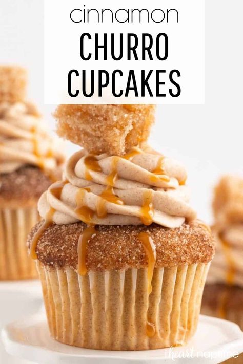 Churros Tres Leches Cupcakes, Cinnamon Churro Cupcakes, Easy Churro Cupcakes, Cake Mix Churro Cupcakes, Churros Cupcakes Recipe, Different Flavor Cupcake Recipes, Mexican Wedding Cupcakes, Orange Flavored Cupcakes, Churro Tres Leches Cupcakes