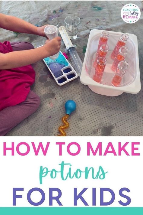 Are you looking for a new classroom sensory idea? One of my favorite sensory activities for elementary students is making potions. There are so many benefits to sensory play, like helping sensory sensitivity and regulating emotions for kids. My blog post gives you step-by-step instructions on mixing potions, including my potion ingredient list. This would be a great outdoor classroom idea to prevent a mess but you can also use a splat mat if you need an indoor classroom activity. Indoor Classroom Activities, Emotions For Kids, How To Make Potions, Potions For Kids, Sensory Sensitivity, Making Potions, Regulating Emotions, Sensory Activities For Kids, Activities For Elementary Students