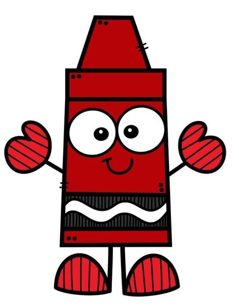 Red Crayon Clipart, Crayons Clipart, Colours Name For Kids, Crayon Decorations, Pencil Clipart, Labels Printables Free Templates, Red Crayon, School Door Decorations, Spanish Teaching Resources