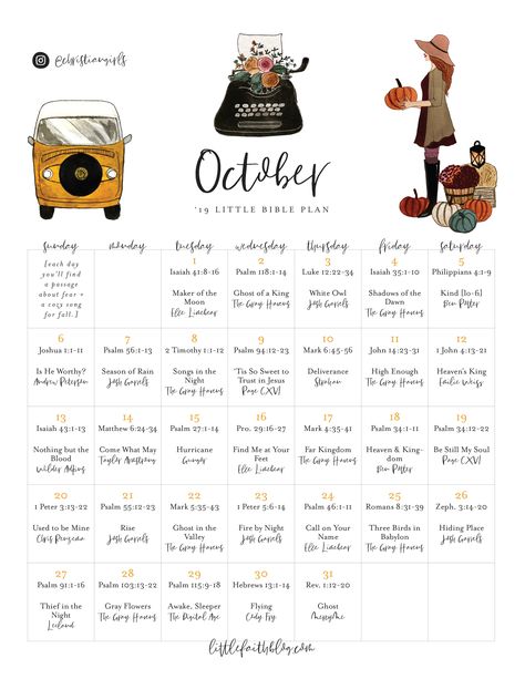 October Bible Reading Plan, Bible Study Plans, Womens Bible Study, Bible Plan, Fall Bucket List, Get My Life Together, Bible Reading Plan, Bible Reading, Reading Plan