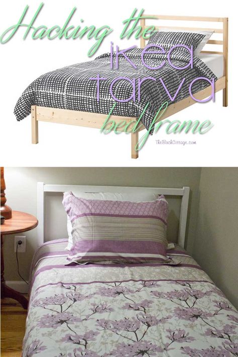 The Birch cottage shares Hacking the Ikea Tarva Bed Frame. Turning an ordinary Ikea Tarva bed frame into a shabby chalk painted bed. Tarva Ikea Bed, Ikea Tarva Bed Frame, Tarva Bed Frame Hack, Chalk Painted Bed, Tarva Bed Frame, Tarva Bed, Bed Frame Hack, Tarva Ikea, Chalk Paint Bed