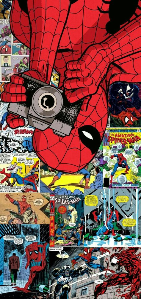 Spiderman Moodboard, Marvel Phone Wallpaper, Moodboard Collage, Image Spiderman, Univers Dc, Marvel Characters Art, Spiderman Artwork, Spiderman Pictures, Marvel Comics Wallpaper