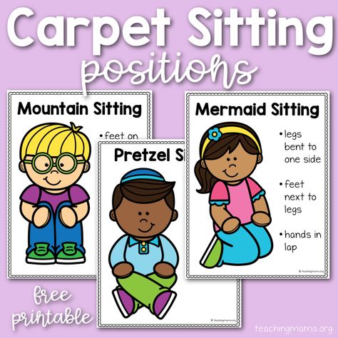 Carpet Activities For Preschool, Positional Words Preschool, Back To School Songs, Classroom Chants, Songs For Preschoolers, Preschool Rules, Circle Time Ideas, Classroom Carpets, Transition Songs