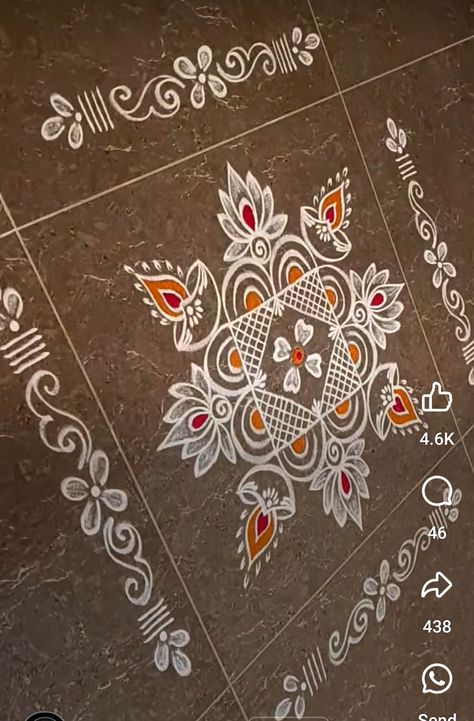 Mugullu Rangoli Designs, Simple Muggulu Designs, Best Rangoli Designs, Muggulu Design Simple, Daily Muggulu, Pattern Design Drawing, Easy Rangoli Designs Videos, Border Rangoli, Very Easy Rangoli Designs