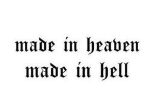 Made In Heaven Tattoo Font, Give Heaven Some Hell Tattoo, See You In Hell Tattoo, Heaven Hell Tattoo, She Devil Tattoo, Hell Tattoo Ideas, Saint Sinner Tattoo, Heaven And Hell Tattoo, Heaven Sent Tattoo