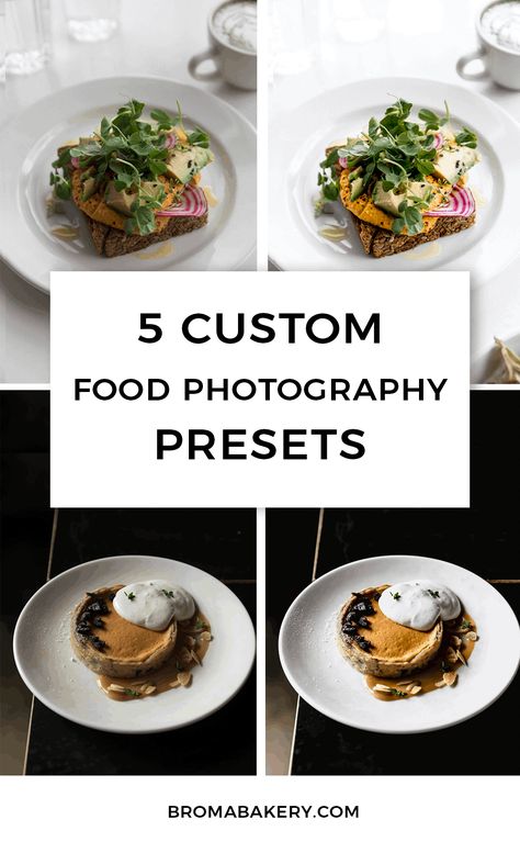 5 Custom Lightroom Food Photography Presets! - Broma Bakery Cake Photography Ideas, Budget Food Shopping, Lightroom Presets Aesthetic, Broma Bakery, Aesthetic Lightroom Presets, Food Photography Tutorial, Moody Lightroom Presets, Food Videography, Photography Presets