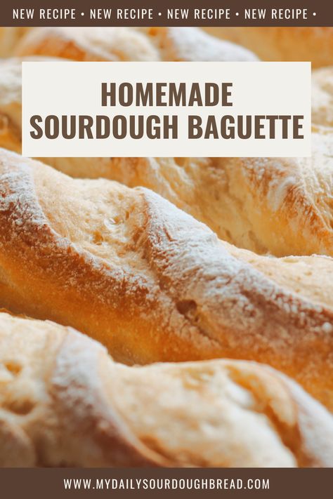 Sourdough Baguette, Easy Sourdough Baguette Recipe, Sourdough Discard Baguette, Sourdough French Bread Recipe, Easy Baguette Recipe Instant Yeast, Sourdough French Baguette, Same Day Sourdough Baguette, Sourdough Baguette Recipe, Baguette Recipe