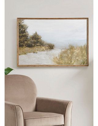 Serene Landscape, Abstract Art Landscape, Framed Canvas Wall Art, Landscape Prints, New Wall, Art Abstrait, Earthy Tones, Wall Art Living Room, Martha Stewart