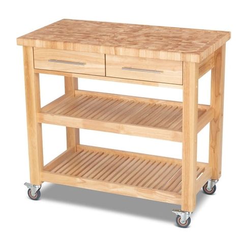 Chris & Chris Pro Chef Work Station Natural All Wood - On Sale - Bed Bath & Beyond - 22698295 Chop And Drop, Wire Basket Shelves, Kitchen Workstation, White Kitchen Cart, Pig Snout, Kitchen Work Station, Natural Wood Kitchen, Rolling Kitchen Cart, Slatted Shelves