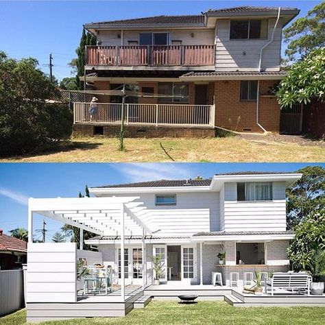 FLASH BACK FRIDAY 👊🏼 #nestinginnorthmeadrenofour #7weekreno Yeah baby!!! | cladding @scyonwalls | Decking #hardiedeck #jameshardie 👉 click link in our bio to see more if this reno! House Makeovers, Three Birds Renovations, Home Exterior Makeover, Exterior Renovation, Three Birds, Exterior Makeover, Exterior Remodel, After Pictures, Flipping Houses