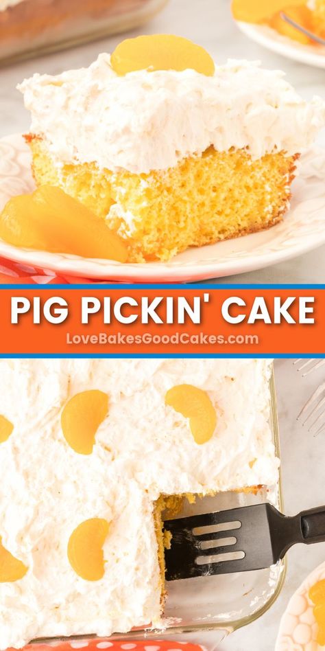 Pig Pickin’ Cake pin collage Pig Pickin Cake Recipe, Pig Pickin Cake, Pig Pickin, Fruity Dessert, Fruity Cake, Cake Mix Recipes, Roasts, Family Celebrations, Best Dessert Recipes