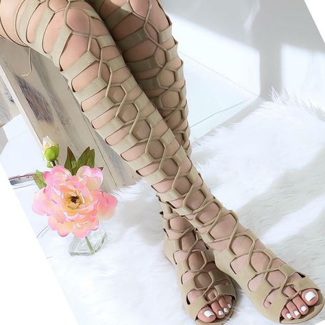 Thigh High Gladiator Sandals Yes or No? Thigh High Gladiator Sandals, Thigh High Sandals, Work Sandals, High Gladiator Sandals, Gladiator Flats, Womens Casual Boots, Flat Gladiator Sandals, High Sandals, Product Tags