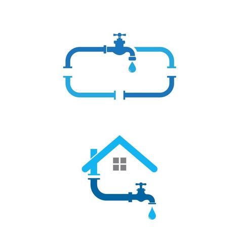 Plumbing Logo Design, Plumbing Logo, Simple Designs To Draw, Graphic Design Logo, Vector Icons, Vector Logo, Design Illustration, Plumbing, Icon Design