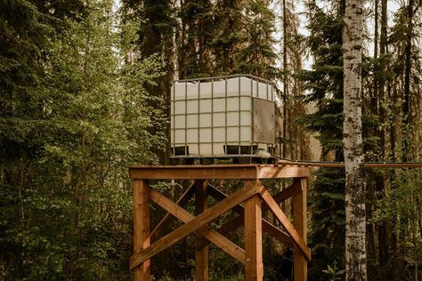 TheHillsideMarket - Etsy Canada Off Grid Water Heater, Diy Water Tower, Off Grid Kitchen, Mud Kitchen For Kids, Lean To Greenhouse, Kids Mud, Mount Carmel, Construction Diy, Backyard Greenhouse