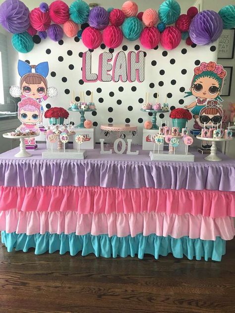 Lol Food Party Ideas, Diy Lol Birthday Decorations, Lol Goody Bag Ideas, Lol Surprise Dolls Party Ideas Diy, Lol Surprise Party Ideas, Lol Birthday Decorations, Lol Surprise Birthday Party Ideas Food, Lol Decoration Party, Lol Surprise Dolls Party Ideas Food