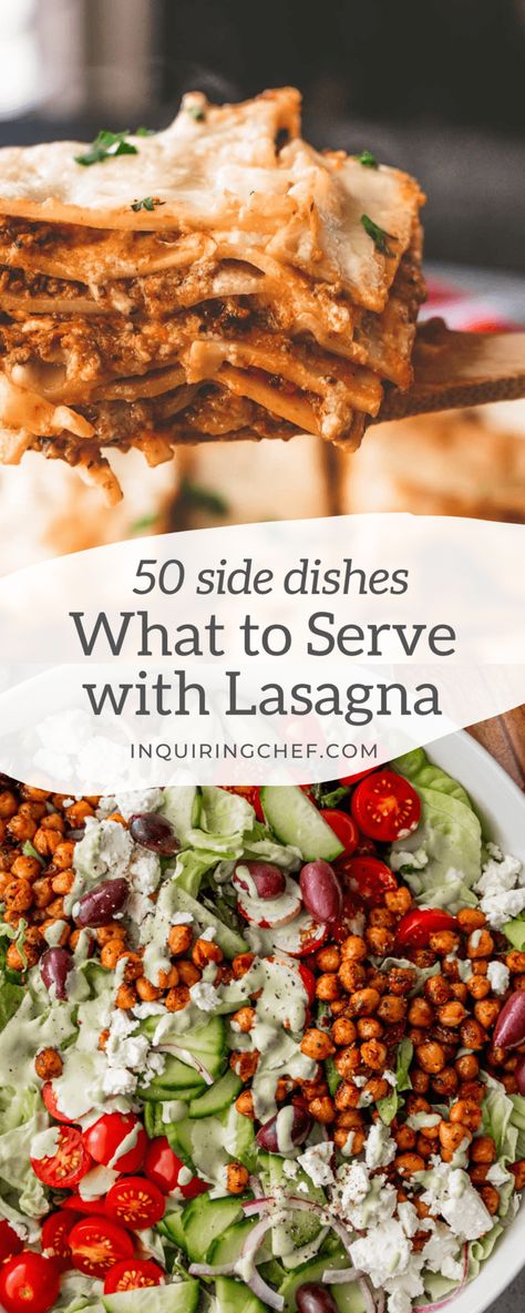 Make cheesy, melty, sauced-up lasagna even better with these appetizer, side dish and dessert ideas. Light and bright veggies, crunchy salads, and warm soups make an everyday meal unforgettable. What To Serve With Lasagna, Lasagna Sides, Lasagna Side Dishes, Crunchy Salads, Roasted Halibut, Vegetarian Lasagna, Crunchy Salad, Whole Roasted Chicken, Wine Pairings