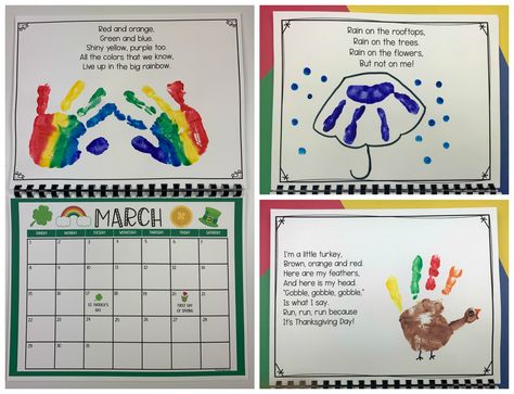 Handprint Calendar Gift Idea Fingerprint Project, Handprint Calendar Preschool, Calendar Preschool, Homemade Calendar, Handprint Calendar, Preschool Calendar, Teaching Mama, Fingerprint Crafts, November Aesthetic