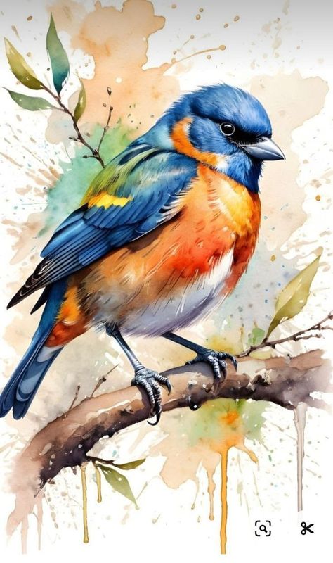 Bird Watercolor Art, Bird Painting Acrylic, Bird Paintings On Canvas, Blue Bird Art, Watercolor Paintings Nature, Bird Watercolor Paintings, Painting Birds, Watercolor Flower Art, Art Painting Gallery