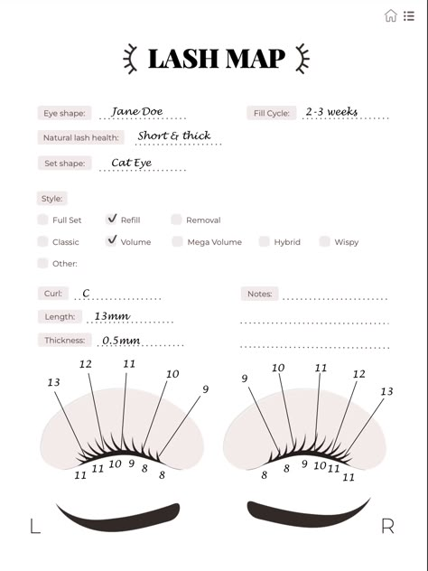 Lashes Client Record, Free Naps With Every Lash Service, Lash Map Blank, Lash Tech Paperwork, Eyelash Client Record, Trendy Lash Extensions, Lash Client Record Form, Lash Account Names, Lash Client Record Book