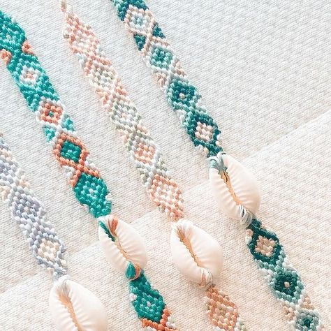 -`, torii on Instagram: "{🌞} cowry shell bracelets! These are such a cute statement bracelet💗🧵 #1446644 on braceletbook {🌿} #smallbusiness #bracelets #friendshipbracelets #shopsmall #supportsmallbusiness #braceletbook #pattern #braceletbookpattern #explorepage #dmccrafts #dmcthread #dmccreations #aesthetic #aestheticbracelets #aestheticfeed" Cowrie Bracelet, Cowry Shell, Shell Pattern, Shell Bracelet, Dmc Thread, Cowrie Shell, Statement Bracelet, Handmade Knitting, Friendship Bracelet