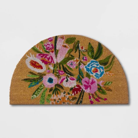 Floral House, Decorative Wall Sculpture, Fiber Wall Art, Cool Doormats, Bright Paintings, Boost Your Mood, Bolster Pillow, Spring Home Decor, Half Circle