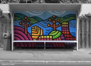 Design1 Hamilton New Zealand, Bus Shelters, Graffiti Artist, Bus Stop, Urban Art, Landscape Art, New Zealand, Graffiti, Illustrator