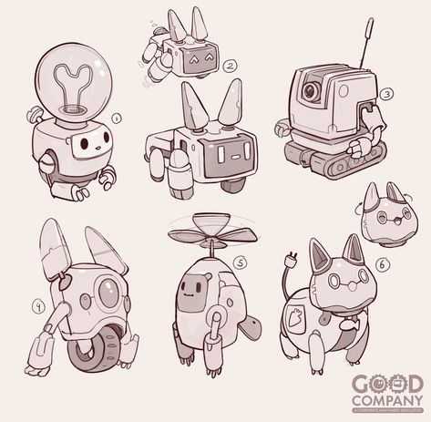 ArtStation - Robot Companion Robot Companion, Robot Design Sketch, Robot Cartoon, Robot Illustration, Cool Robots, Arte Robot, Futuristic Art, Robot Design, Robot Art