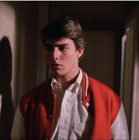 Risky Business Tom Cruise, Joel Goodson, Tom Cruise Risky Business, Red Varsity Jacket, Mens Leather Jacket Vintage, Varsity Jacket Outfit, Risky Business, Red Pocket, Classic American Style