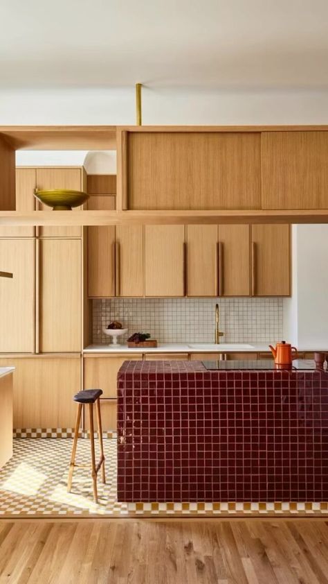 Build A Closet, Apartment Renovation, New York Apartment, Wooden Kitchen, Open Kitchen, Kitchen Tiles, Apartment Design, Architectural Digest, 인테리어 디자인