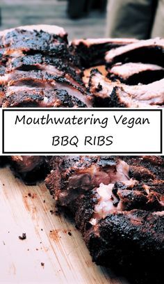 Vegan Bbq Ribs, Sticky Bbq Sauce, Bbq Seitan, Wings Bbq, Bbq Ribs Recipe, Vegan Ribs, Vegan Meat Recipe, Vegan Bbq Recipes, Recipes Cauliflower