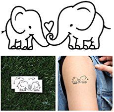 Cute matching couples tattoos ideas, images and pictures. The best selection of Couples Tattoos that nailed it, couples tattoos quotes and images. Elephant Couple, Pair Tattoos, Tattoo Son, Stick N Poke, Disney Tattoo, Heart Outline, Temp Tattoo, Elephant Tattoo, Mother Daughter Tattoos